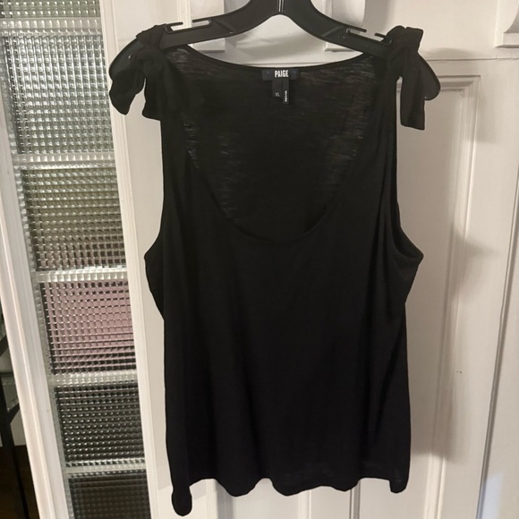 PAIGE Women's Black Gala Tank,  Bow Tie Straps Size XL - Picture 3 of 9